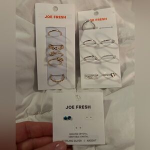 Joe Fresh Silver and Gold Women's Jewelry Set & sapphire blue stud earring